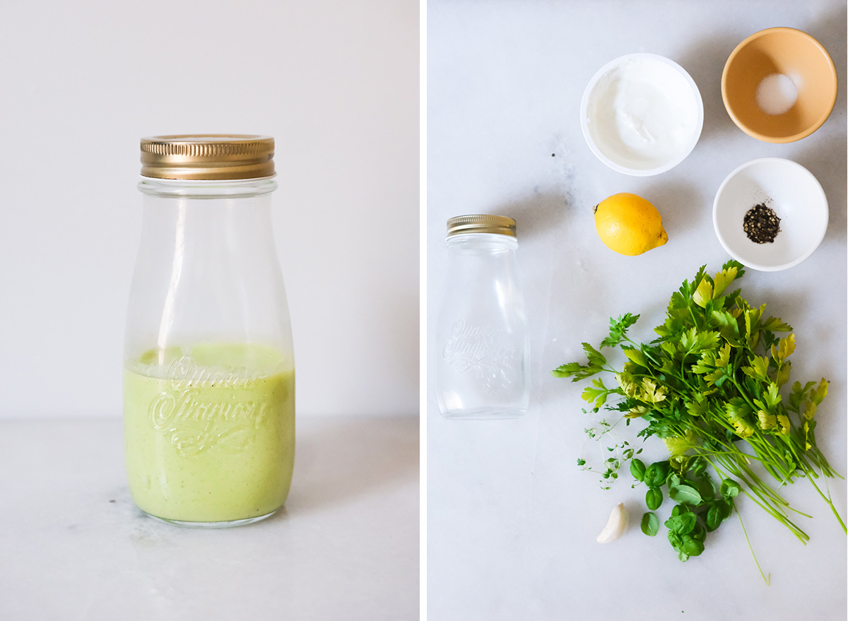green goddess dressing with ingredients