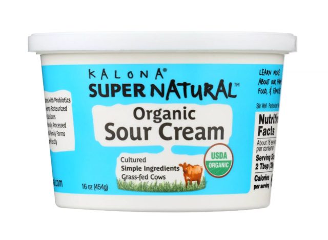 container of Kalona Organic Sour Cream on a white background
