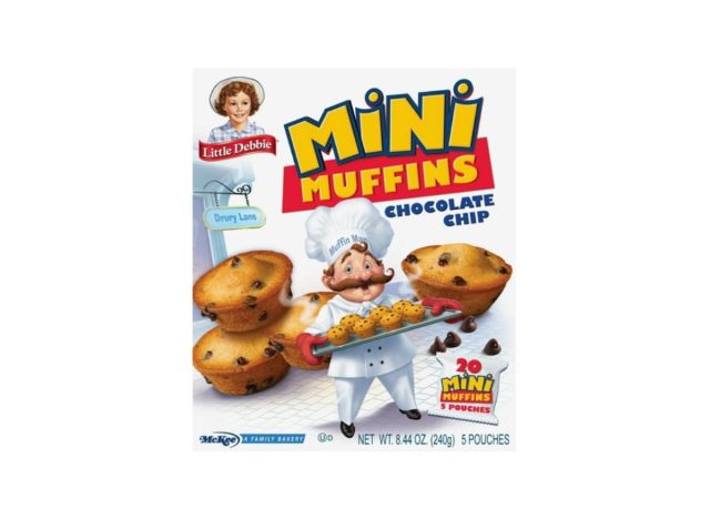 box of Little Debbie Mini Muffins on a white background