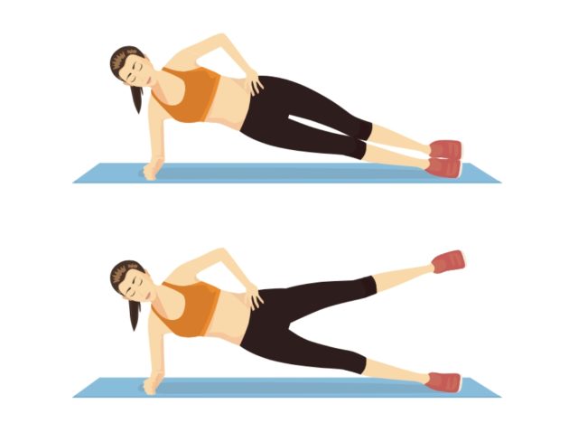 side plank leg raise, concept of weight-loss workouts for beginners