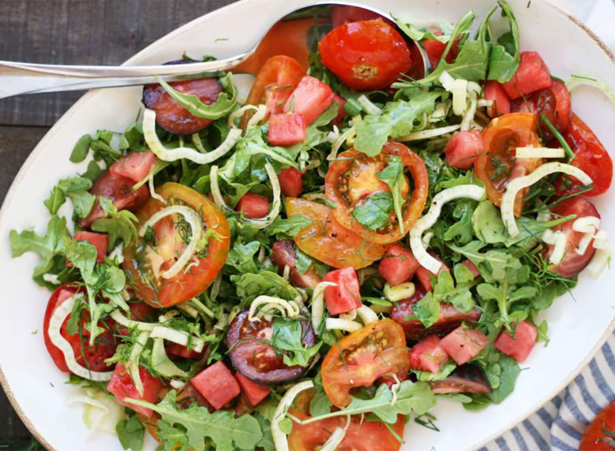 tomato watermelon fennel salad